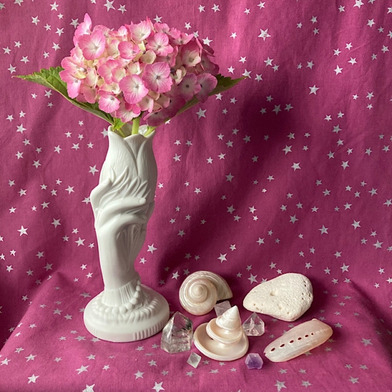 フェントン ピーチクレスト フラワーベース ローズ ペイント